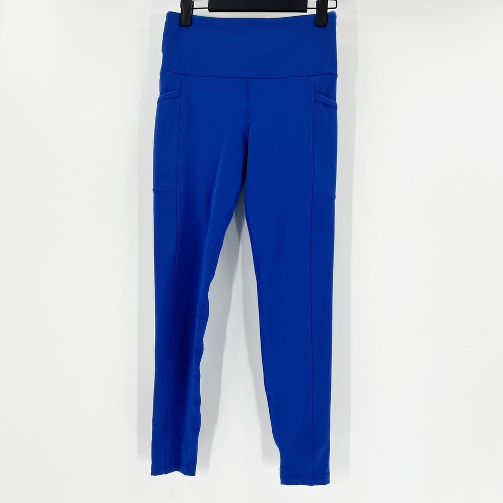 Running Bare Leggings Womens 4/6 Blue New‎ High Rise Performance Side Pockets